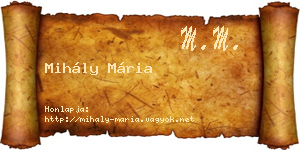 Mihály Mária névjegykártya